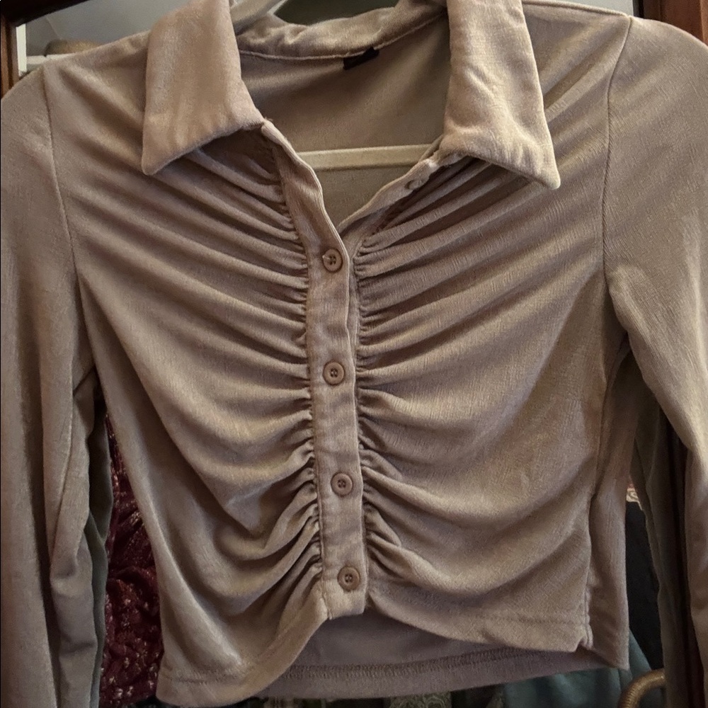 Long Sleeve Sheer Button Up